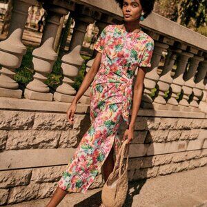 Sezane Pippa dress Tropics Ecru print FR XL (L)